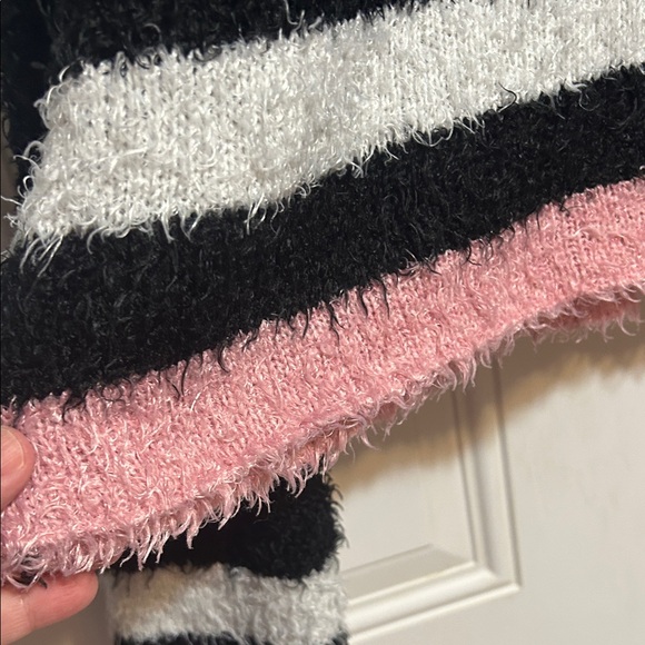 Self Esteem Black, White, and Pink Fuzzy Sweater - Picture 6 of 7